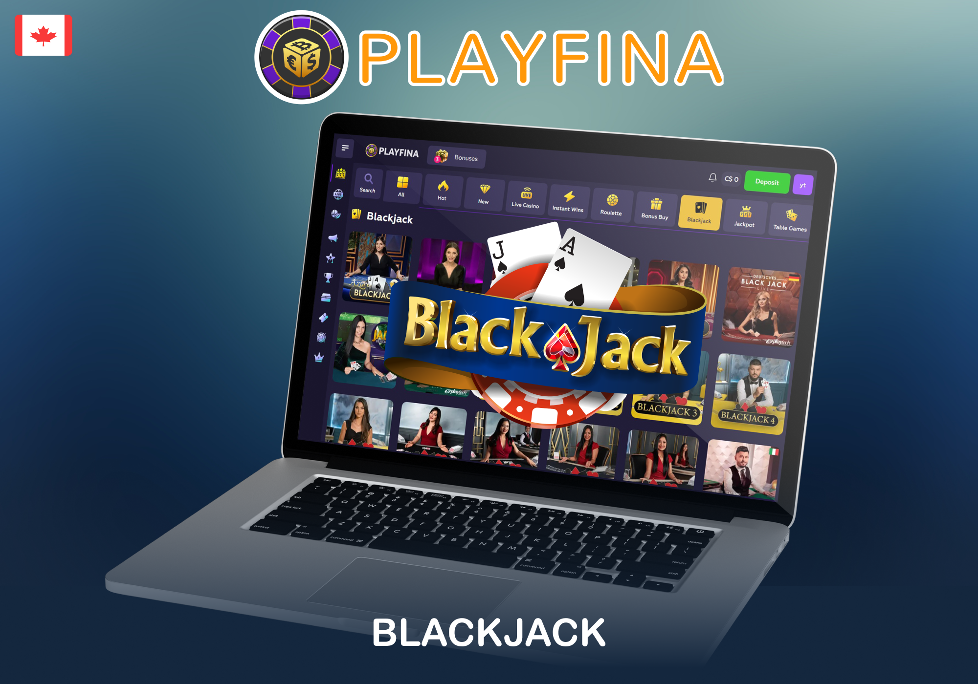 Playfina’s blackjack lobby offers variants for all budgets and preferences