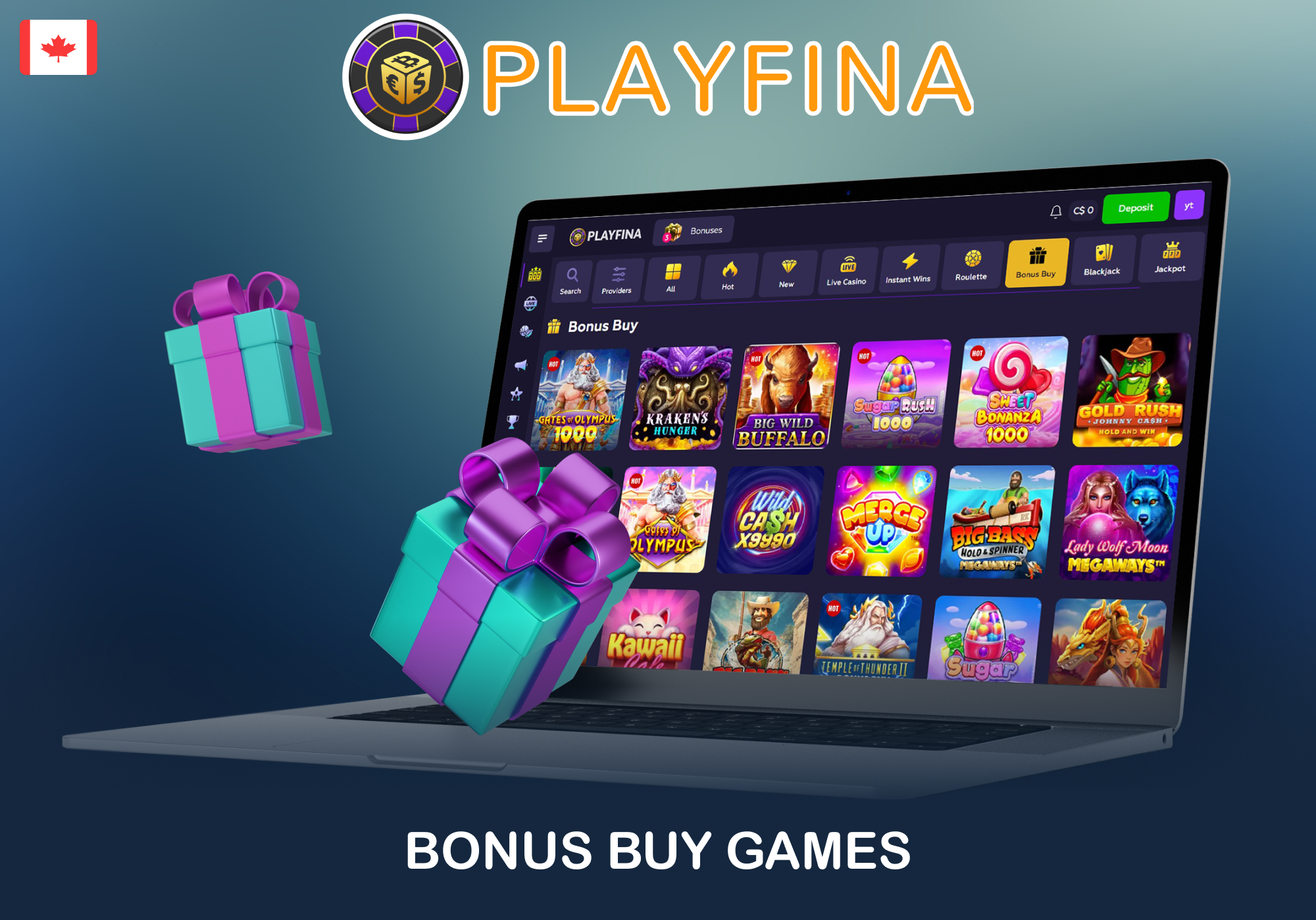 At Playfina, bonus buy games let you instantly unlock the bonus round