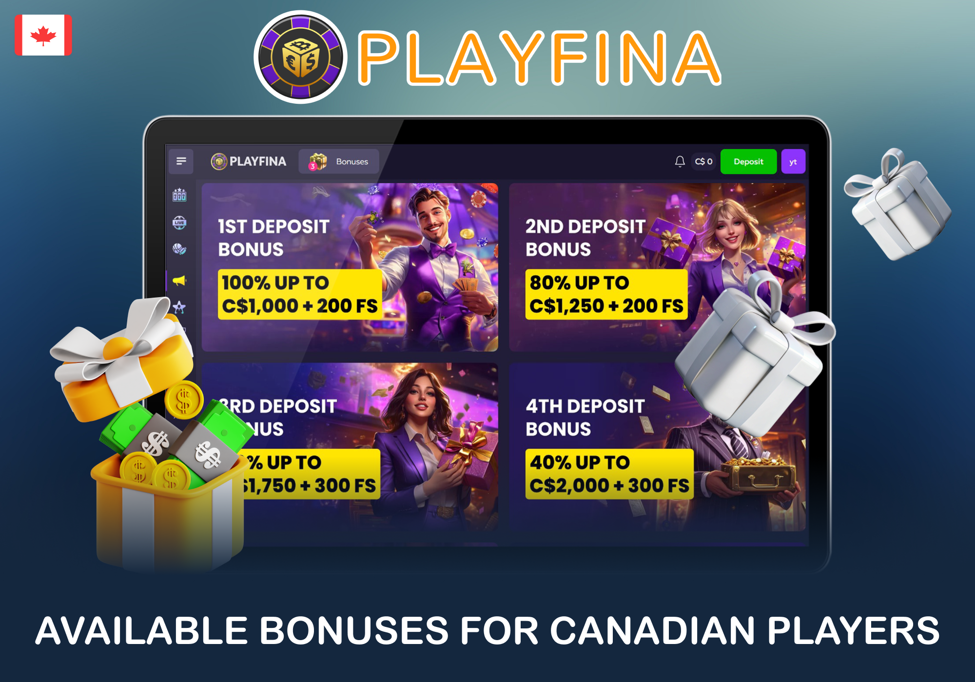Playfina’s promo calendar includes offers almost every day