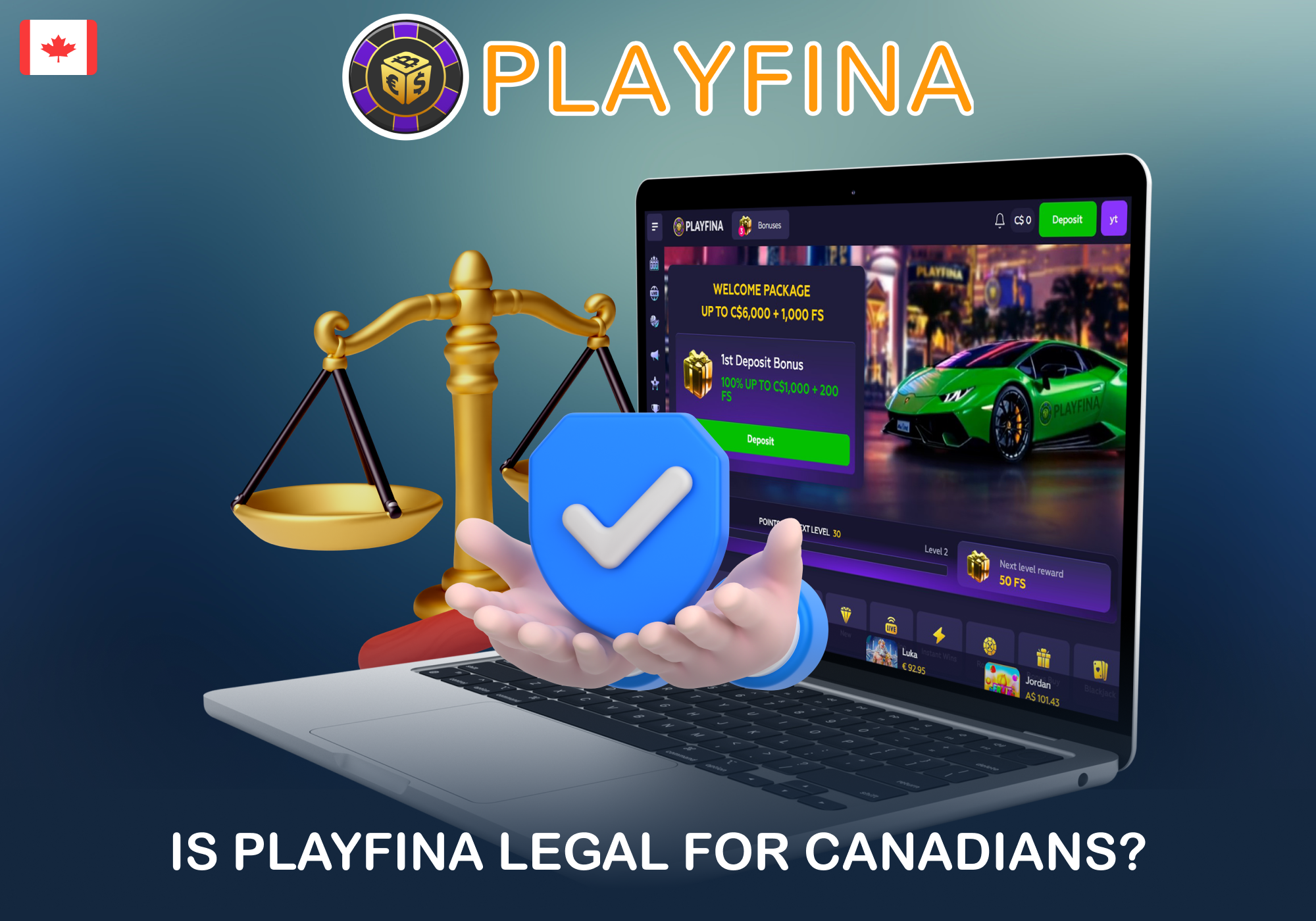 Playfina is a lawful choice for Canadian gamblers, as offshore casinos like it aren't restricted by local laws