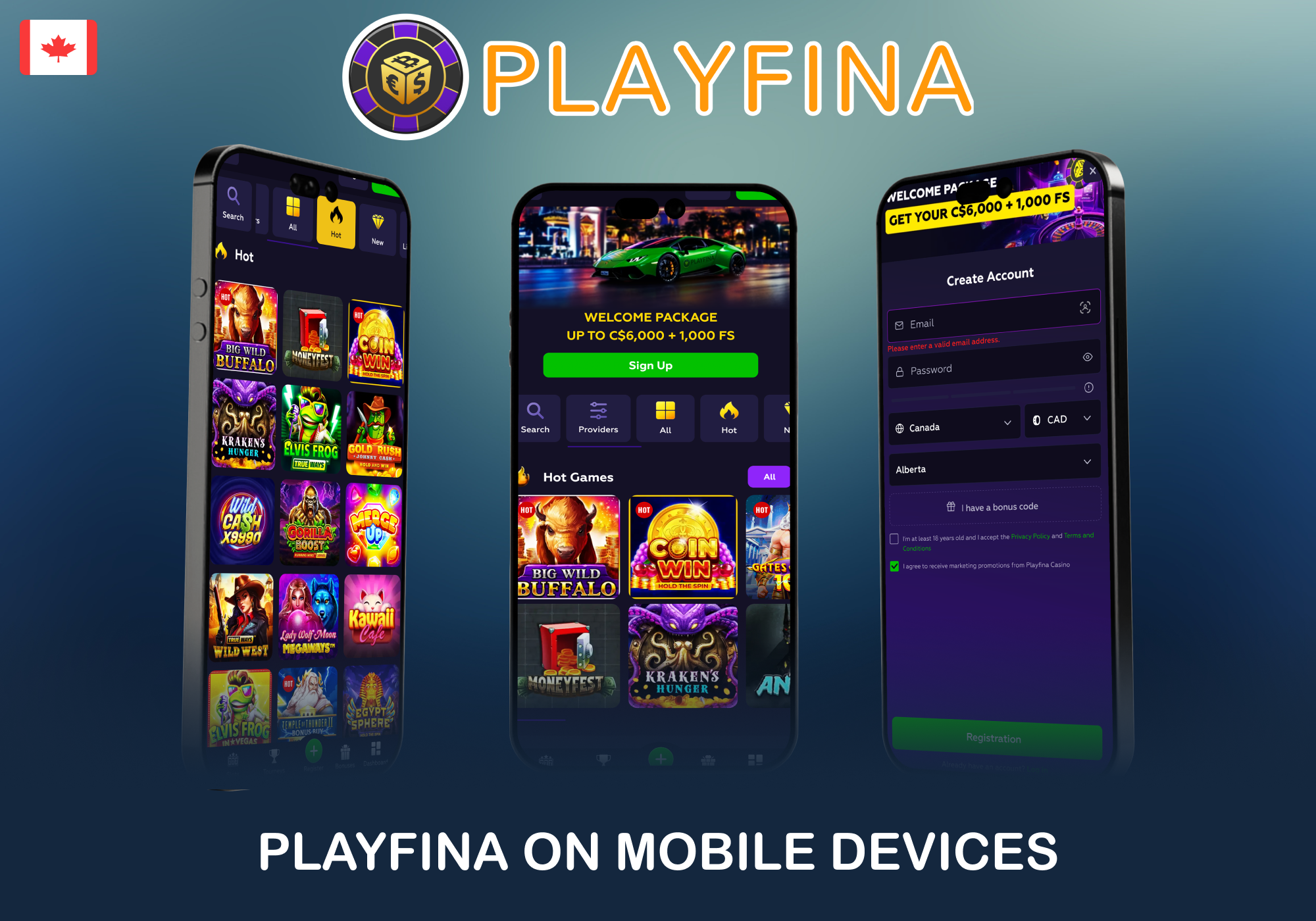 Playfina Casino’s mobile version works through a browser with no app download needed