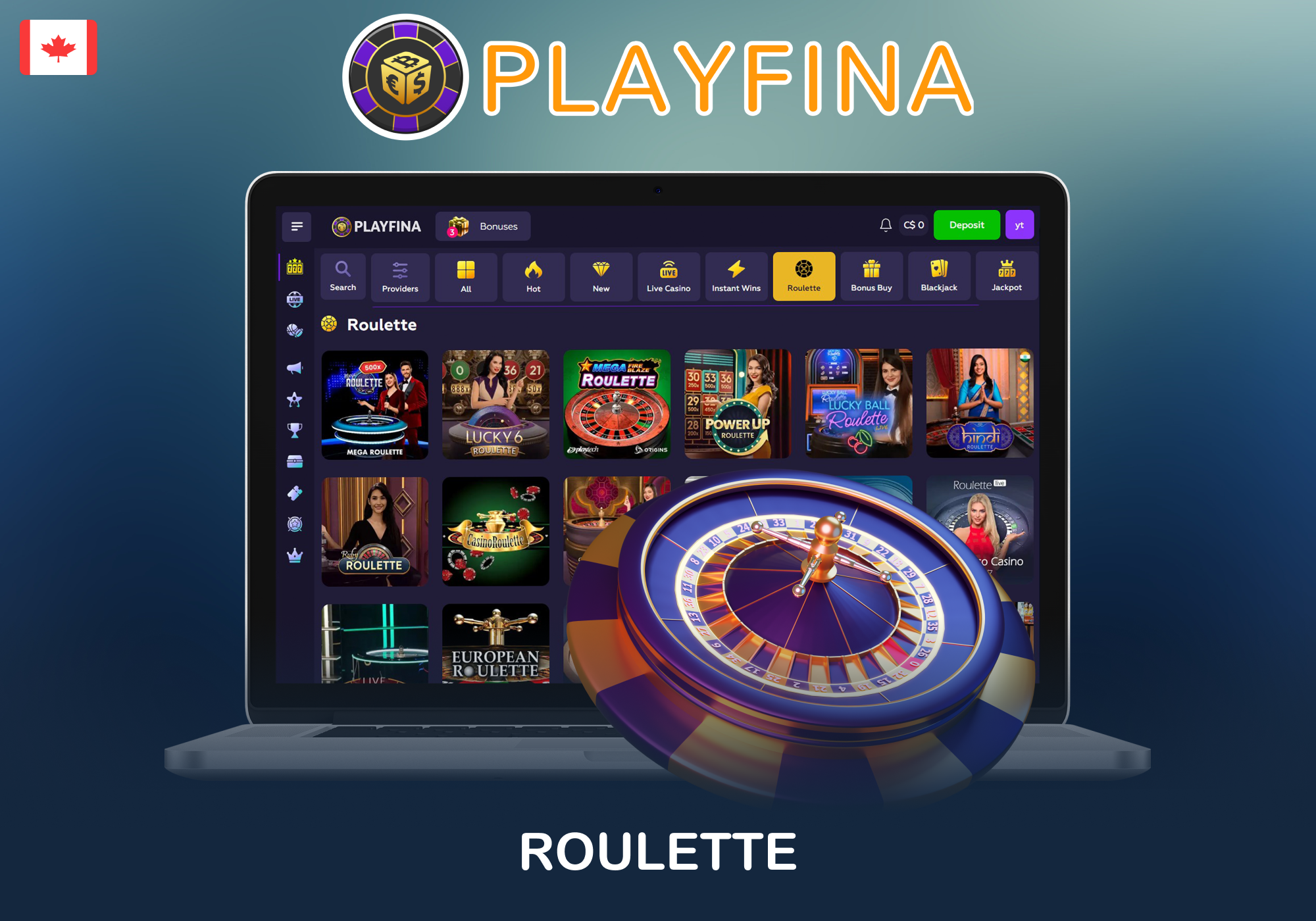 More than a hundred roulette variants await players at Playfina Casino