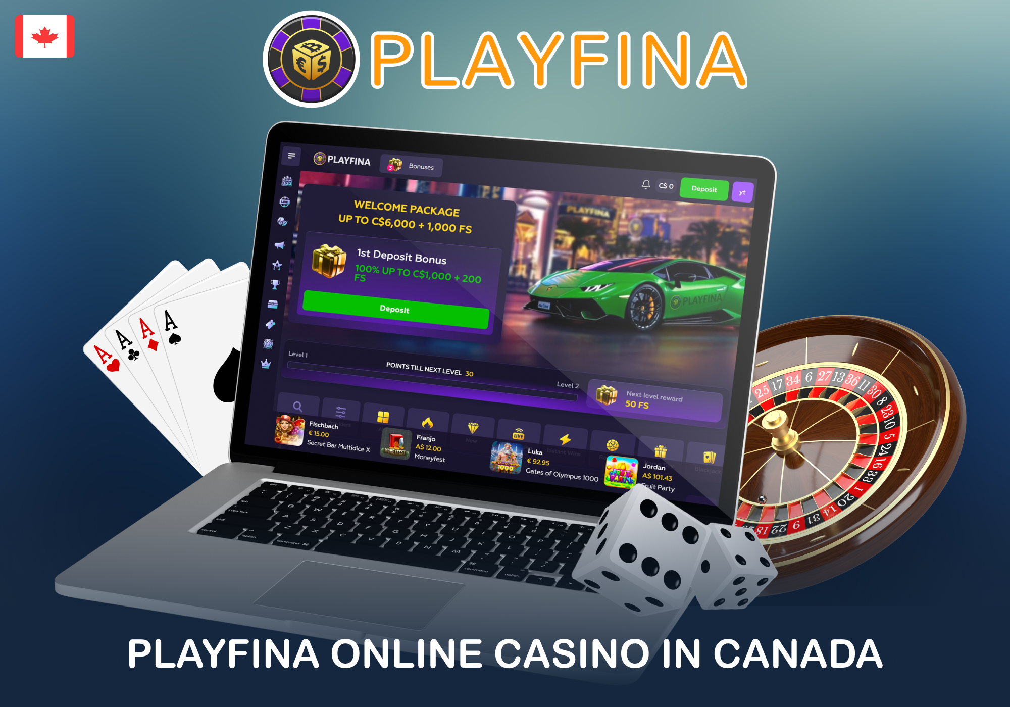 Playfina is a reliable gambling platform popular among Canadian players